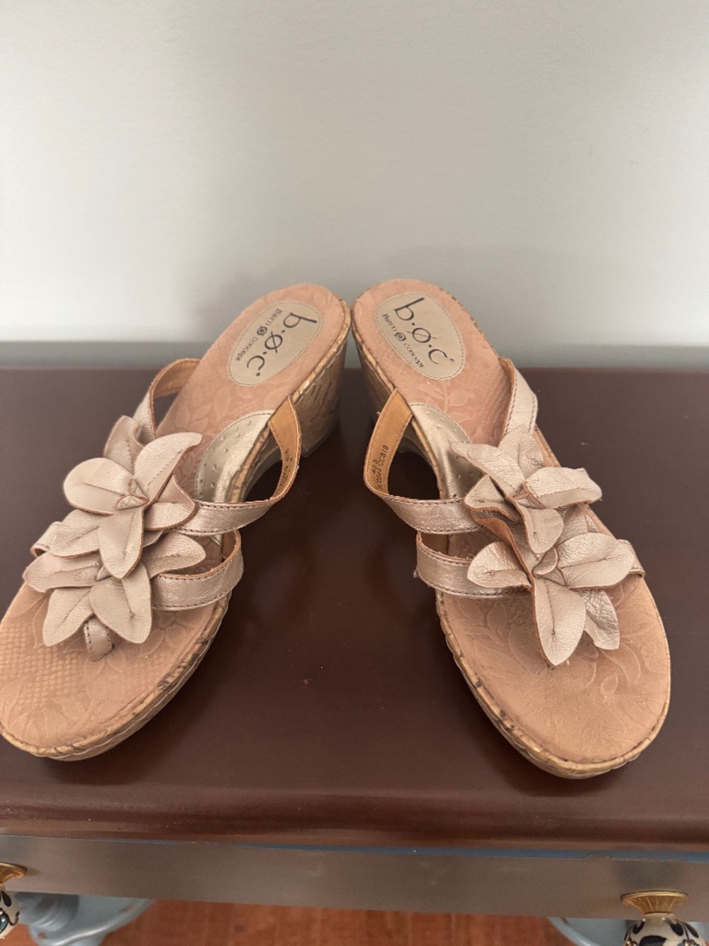 B.O.C. Cork wedge sandals size 9
